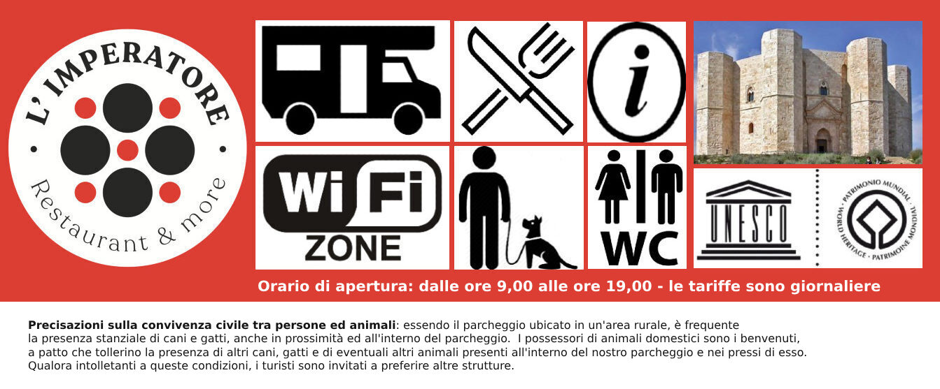 Parcheggio Castel del Monte – Puglia (area parking, area camper, bar, ristorante, pizzeria di C.A.T. Srl)